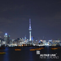 Auckland City by night with Au Pair Link